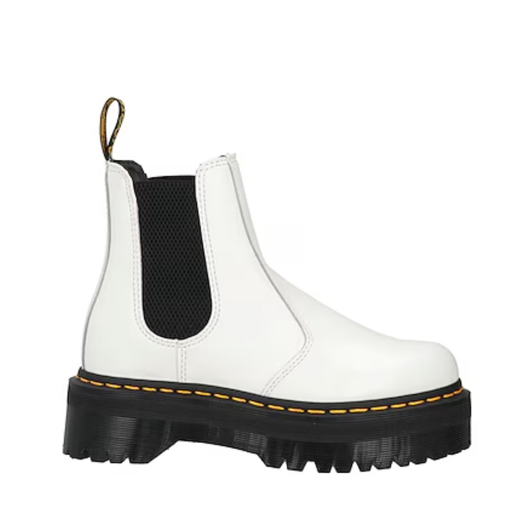 Dr. Martens White Ankle Boots with Black Sole - Picture 3 of 3